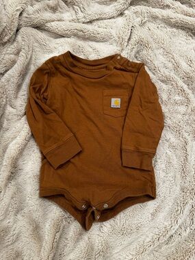 Carhartt Toddler Long Sleeve Bodysuit in Brown